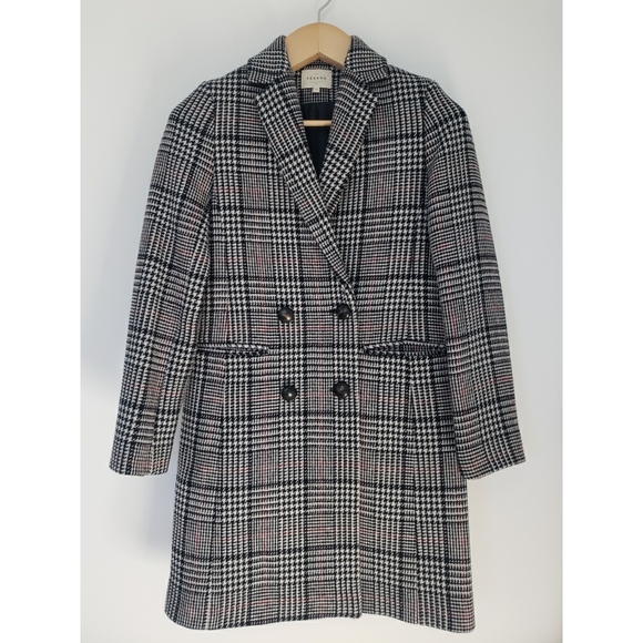 Sézane Johnson Coat in Black Ecru Tiles - Picture 2 of 6